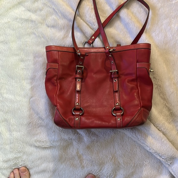 Red Coach handbag. - Picture 3 of 3